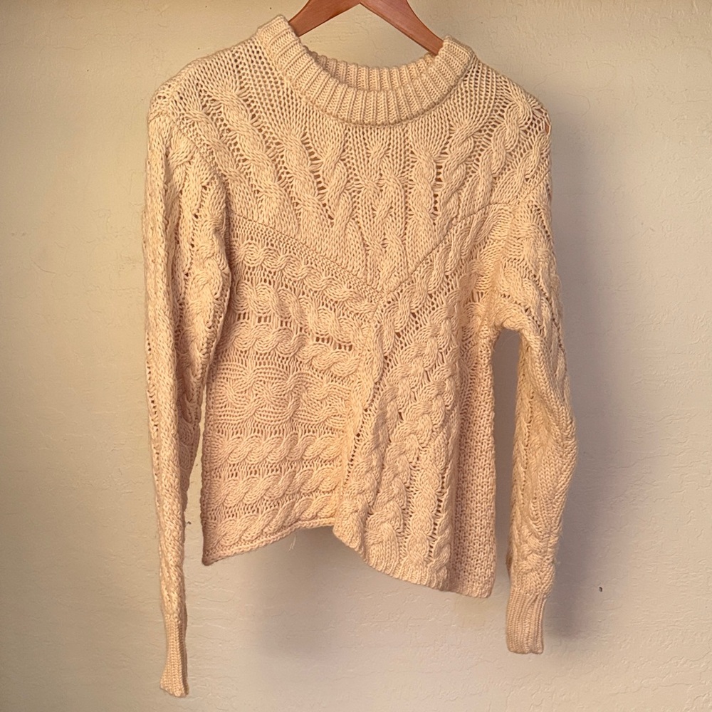 J.O.A. Cream Cable Knit Sweater